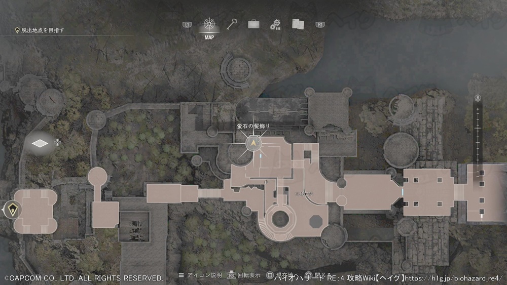 蛍石の髪飾りマップ