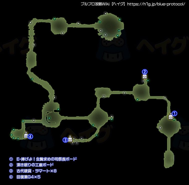 亡国の工廠・自由探索のマップ画像