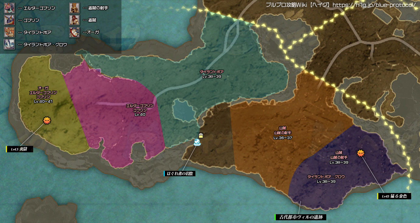 夕凪の段丘-モンスター分布図画像