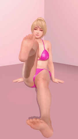 体育座り 片足を上げる.gif