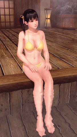 足湯 景色をながめる.gif