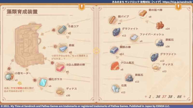 「藻類育成装置」のレシピ